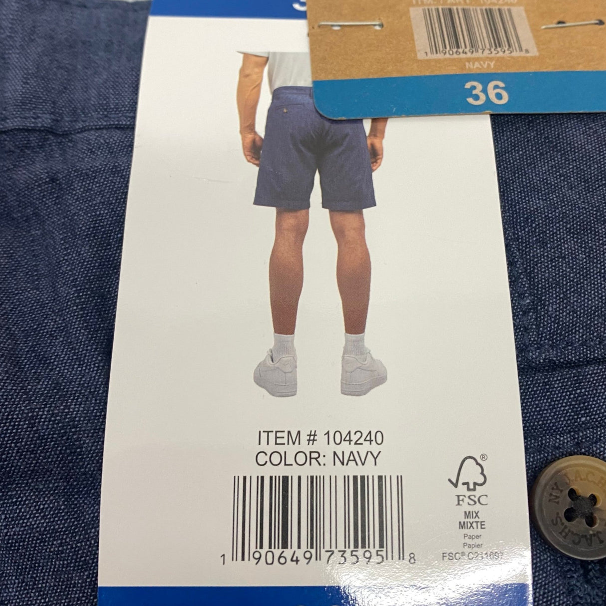 Jachs Men's Chambray Shorts - Navy SIZE - 36