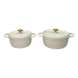 Tramontina 2x Enamelled Cast Iron Dutch Ovens - White