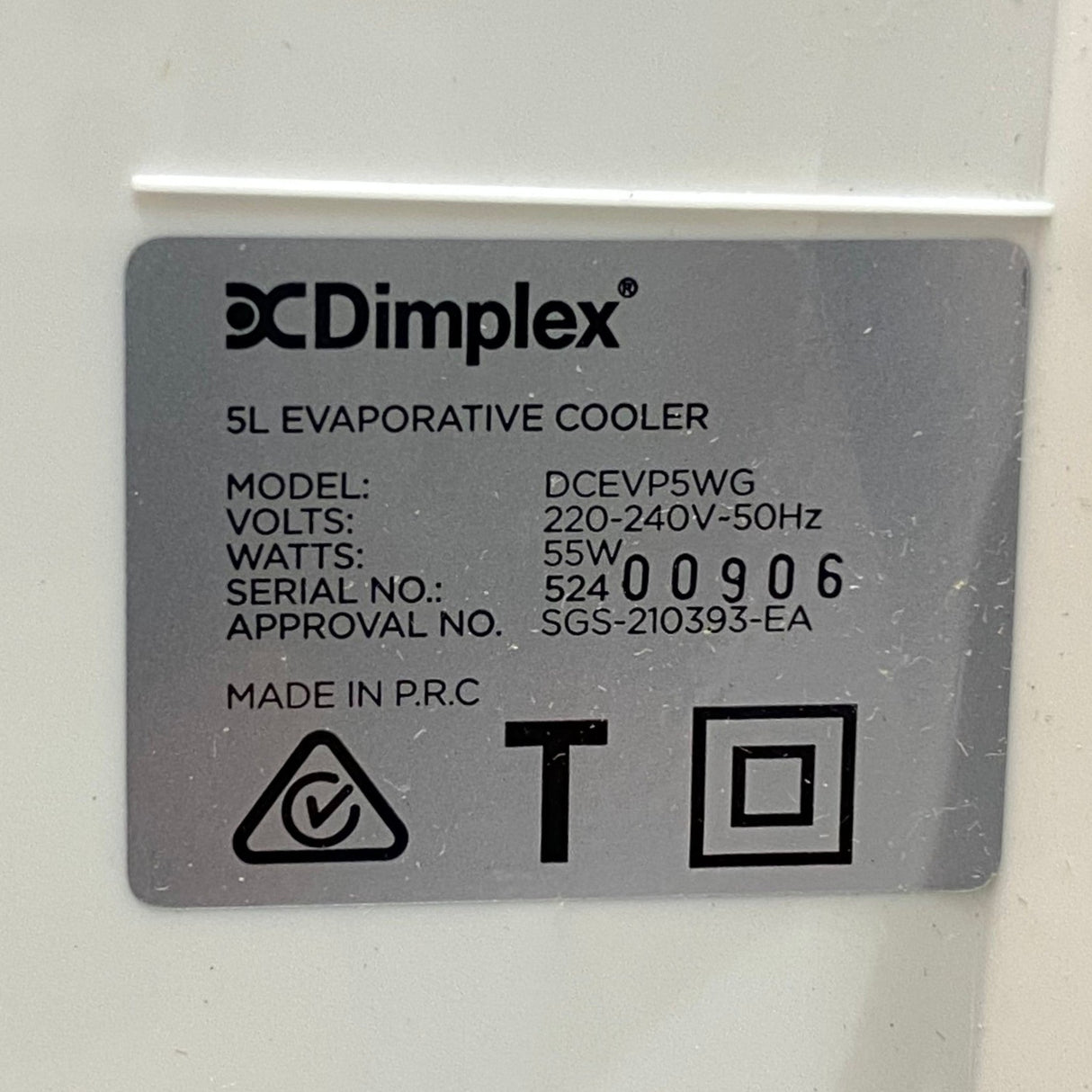 Dimplex 5L Evaporative Cooler DCEVP5WG