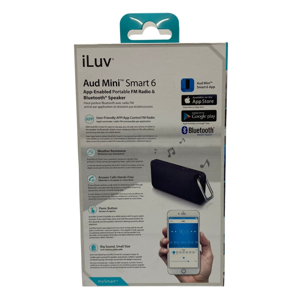 iLuv Aud Mini Smart 6 Portable FM Radio & Bluetooth Speaker