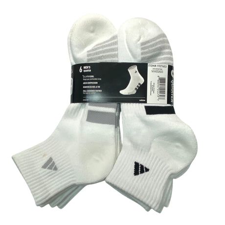 Adidas Men's 6x Quarter Crew Socks - White