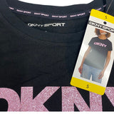 DKNY Women's Glitter Logo Sport Tee SIZE - Small