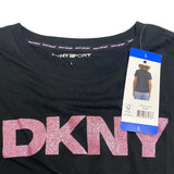 DKNY Women's Glitter Logo Sport Tee SIZE - Large