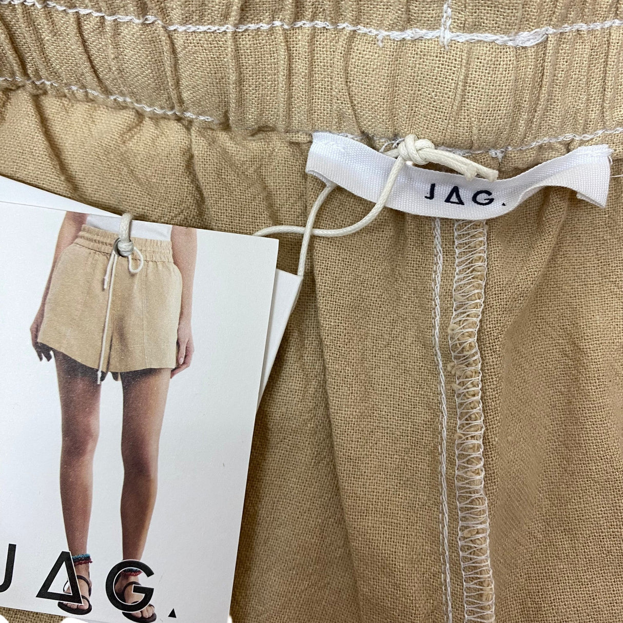 JAG Women's Contrast Stitch Linen Shorts SIZE - 16