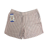 Boston Traders Women's Relaxed Fit Cotton Shorts - Pink/White Stripe SIZE - Large