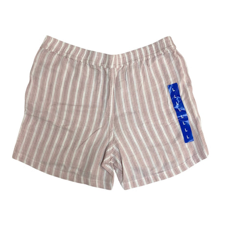 Boston Traders Women's Relaxed Fit Cotton Shorts - Pink/White Stripe SIZE - Large