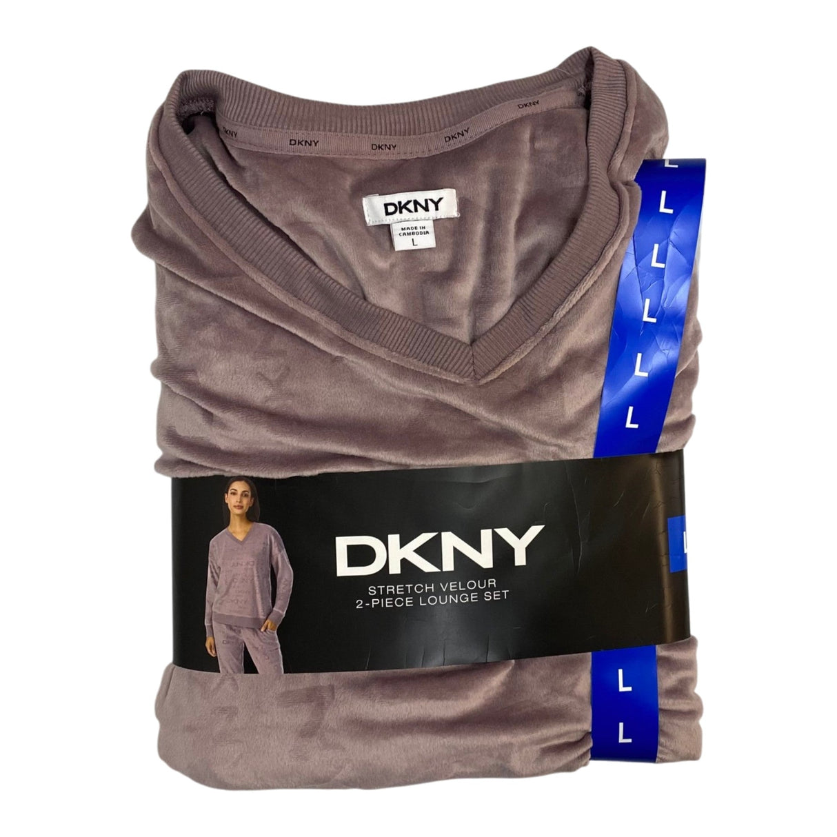 DKNY Women's 2 Piece Stretch Velour Lounge Set SIZE - Large
