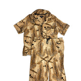 Room Service Women's 2 Piece Notch Collar Pyjama Set - Leopard SIZE - Large