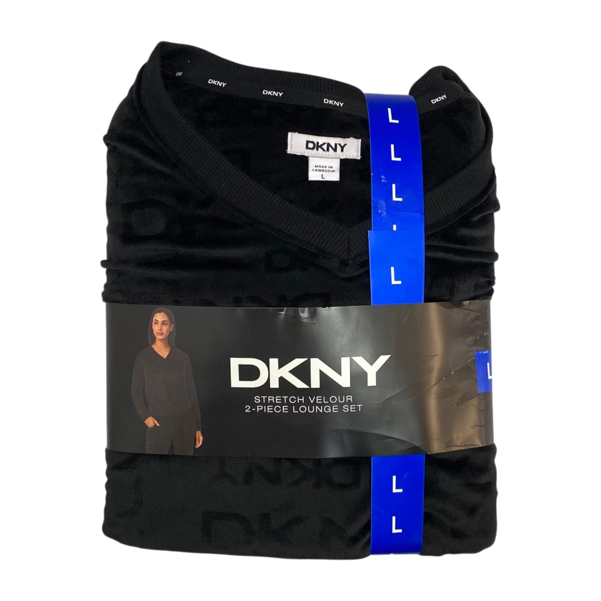 DKNY Women's 2 Piece Stretch Velour Lounge Set SIZE - Large