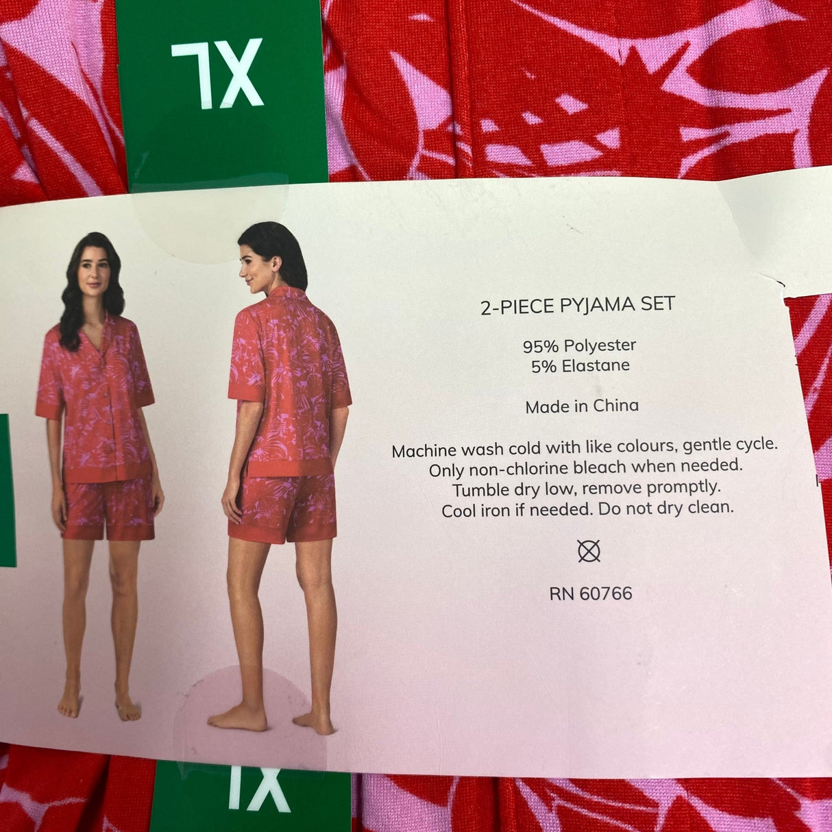Room Service Women's 2 Piece Notch Collar Short Pyjama Set SIZE - Extra Large