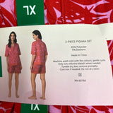 Room Service Women's 2 Piece Notch Collar Short Pyjama Set SIZE - Extra Large