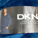 DKNY Women's 2 Piece Stretch Velour Lounge Set SIZE - Extra Large