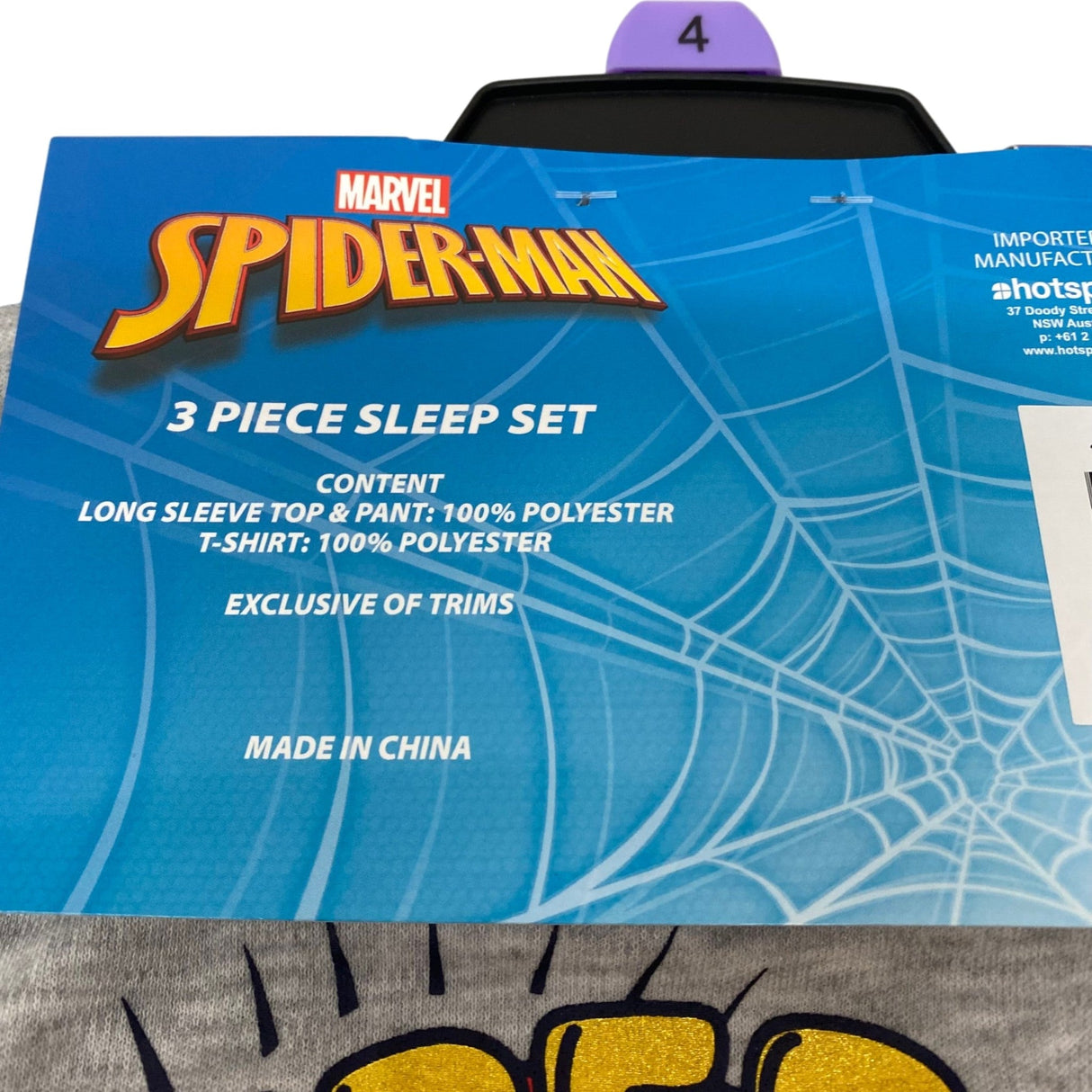 Marvel Boy's 3 Piece Spiderman Sleep Set SIZE - 4