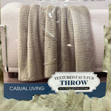 Casual Living Natalie Faux Fur Throw - 127cm x 177cm - Tan