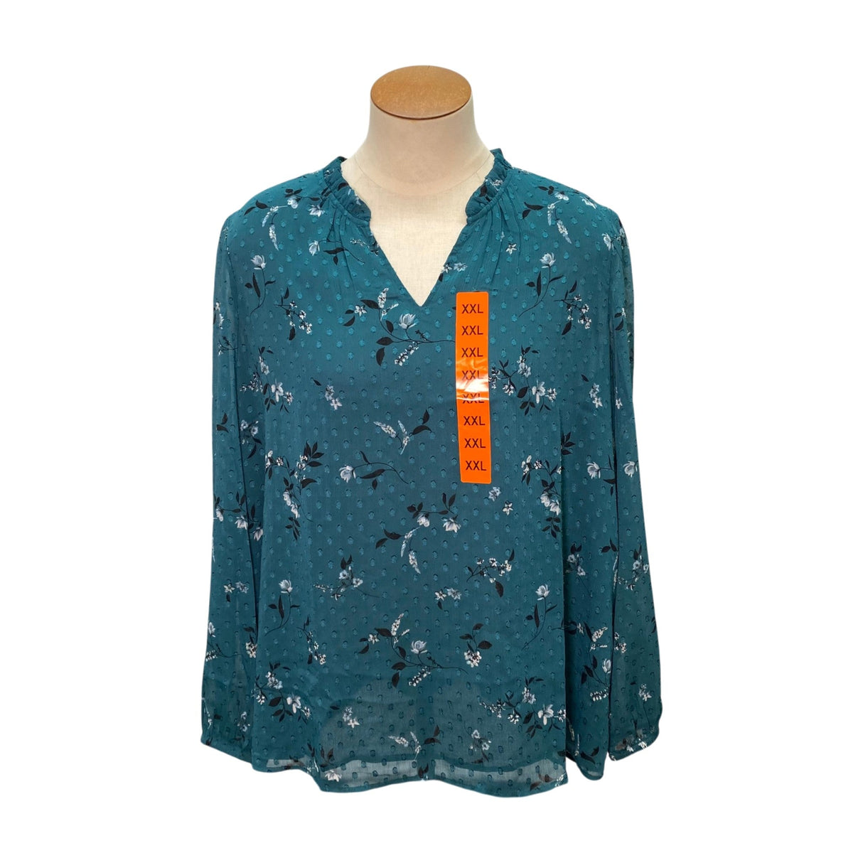 Hilary Radley Women's V Neck Blouse SIZE - Extra Large