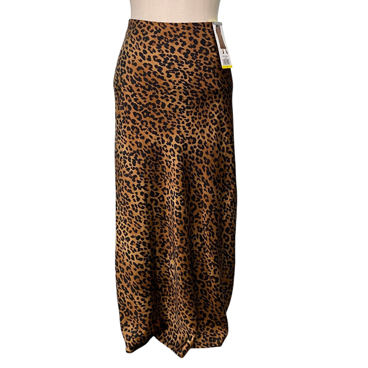 Matty M Women's Satin Midi Skirt - Leopard Print SIZE - Small