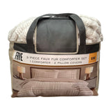 Frye 3 Piece Faux Fur Comforter Set - King - Cream