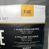 Frye 3 Piece Faux Fur Comforter Set - King - Cream