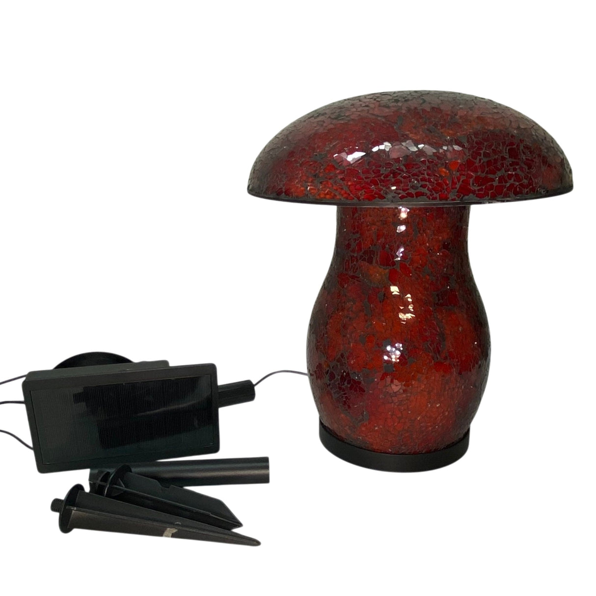 Aurora Lighting Mosaic Solar Mushroom Light - Red