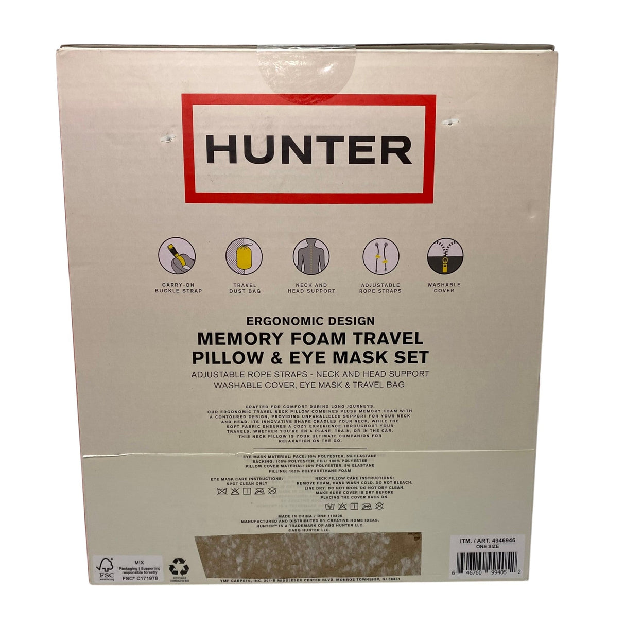 Hunter Travel Pillow and Eye Mask Set