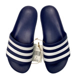 Adidas Men's Adilette Aqua Slide Sandal - Navy/White SIZE - 9