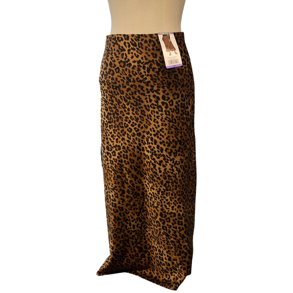 Matty M Women's Satin Midi Skirt - Leopard Print SIZE - Extra Small