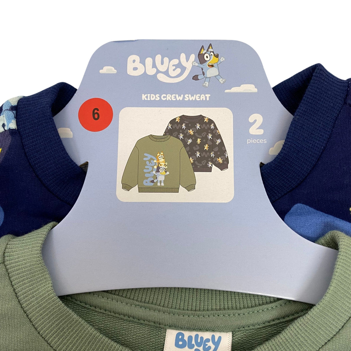 Bluey Kid's 2 Pack Bluey Crew Sweatshirt - 6 Years SIZE - 6
