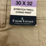 Tailor Vintage Men's Slim Fit Twill Chino Pant 30 x 32 SIZE - 30