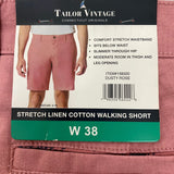 Tailor Vintage Men's Stretch Linen Cotton Walking Short SIZE - 38