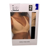 Jezebel 2 Pack Wire-Free Bra Nude/Black SIZE - Large