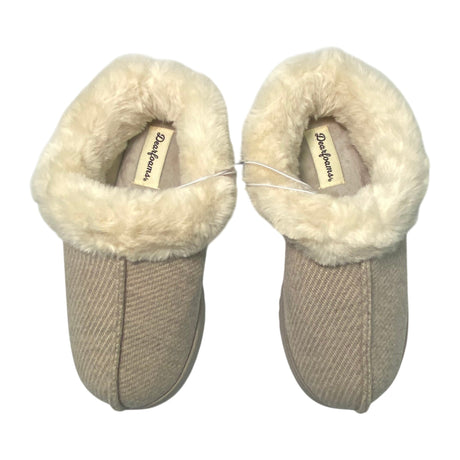 Dearfoam Women's Twill Clog Slipper - Oatmeal Heather SIZE - Small