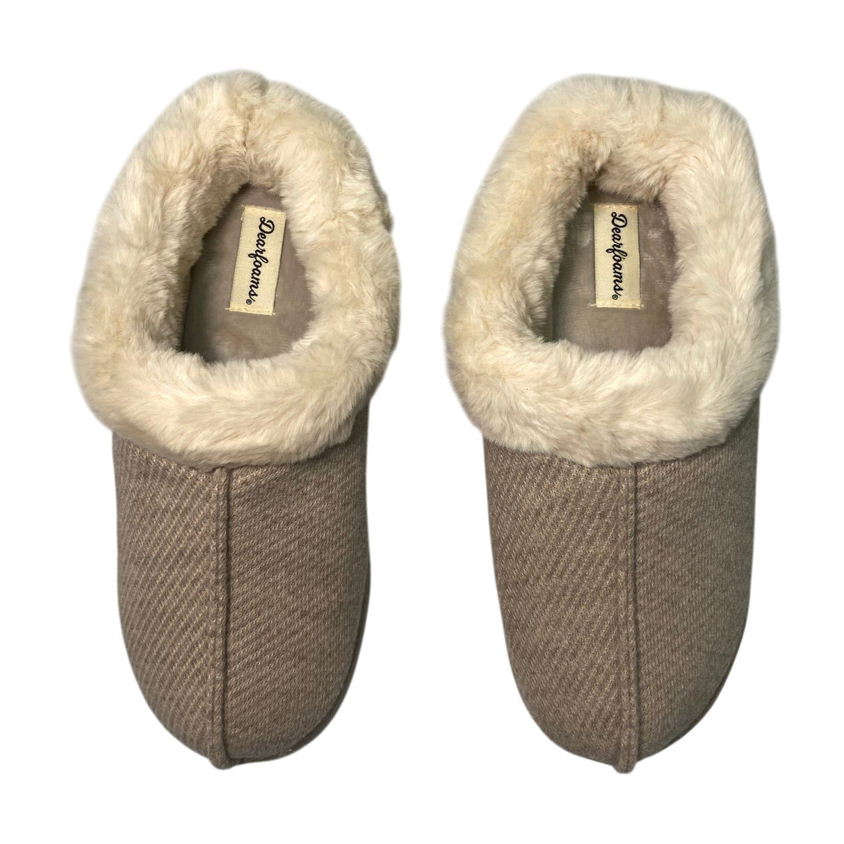 Dearfoam Women's Twill Clog Slipper - Oatmeal Heather SIZE - Medium