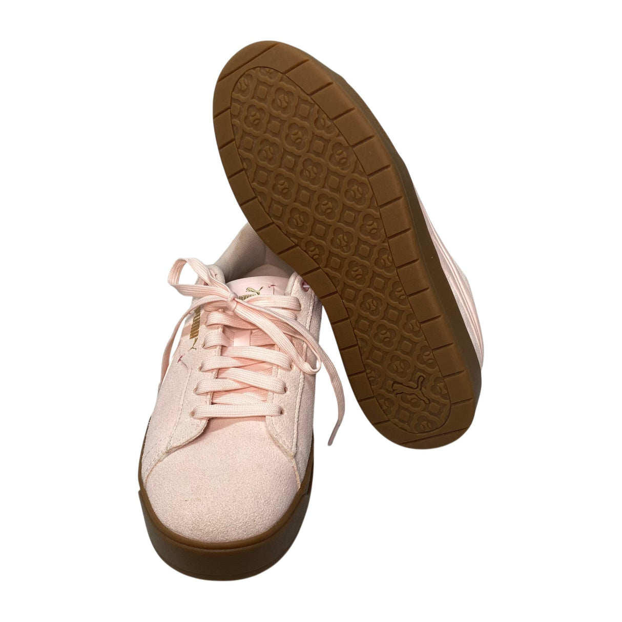 Puma Women's Smashbelle Sneaker - Jasmine Flower with Gold Puma Detail SIZE - 40