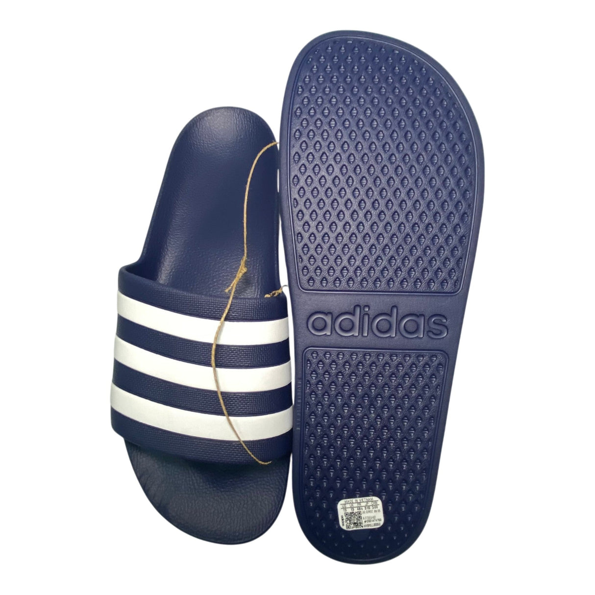 Adidas Men's Adilette Aqua Slide Sandal - Navy/White SIZE - 13