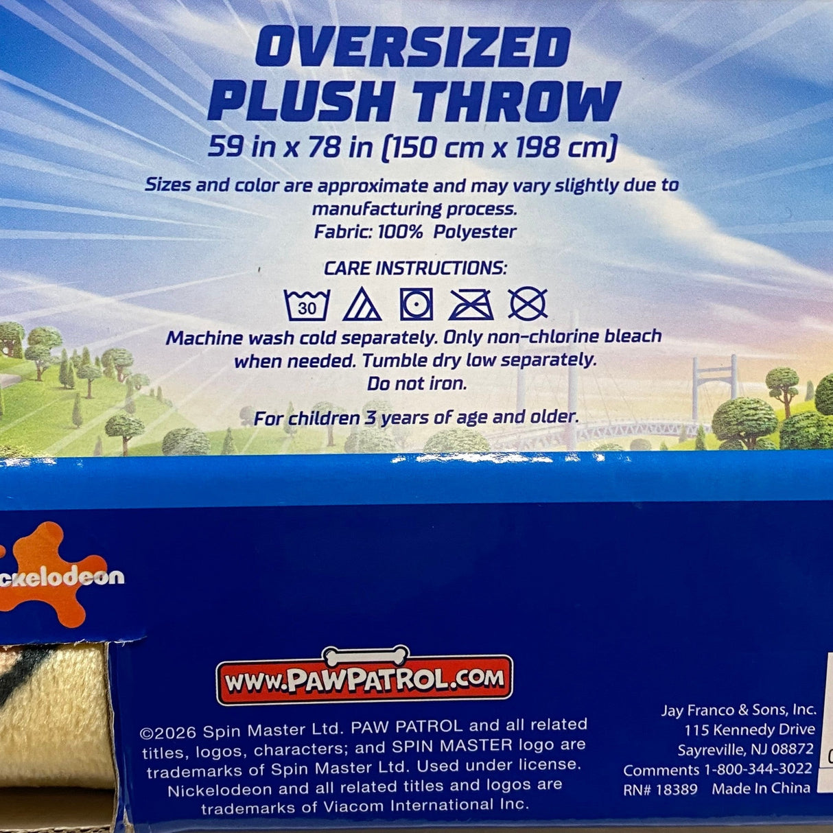 Jay Franco Paw Patrol Oversized Plush Throw 150cm x 198cm