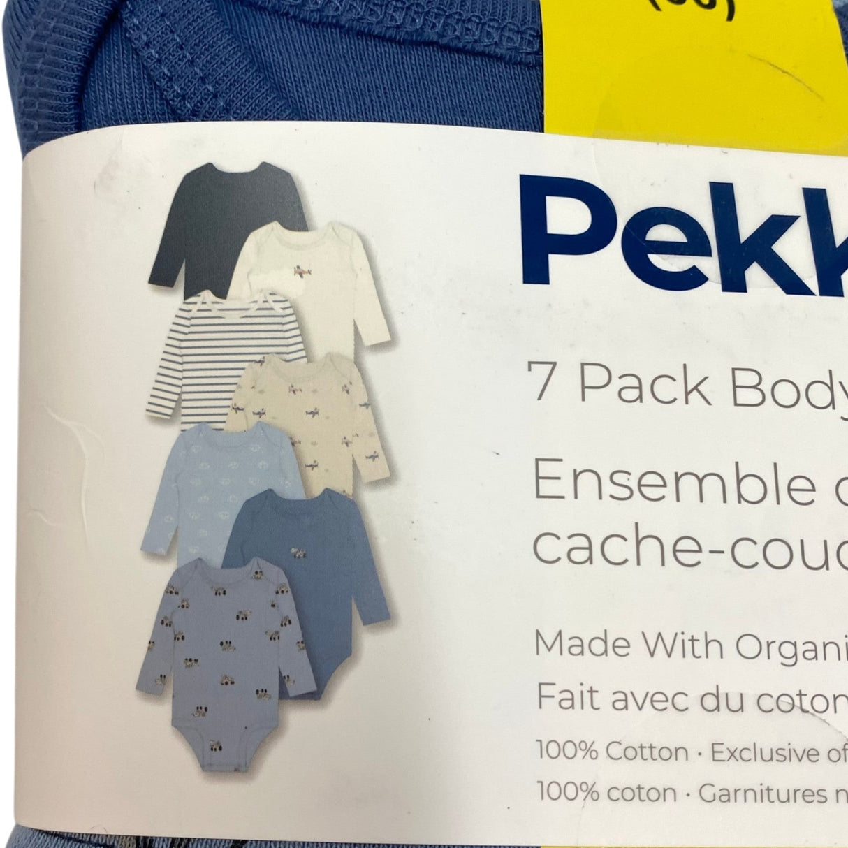 Pekkle Kid's 7 Pack Bodysuit 6 Months SIZE - 6