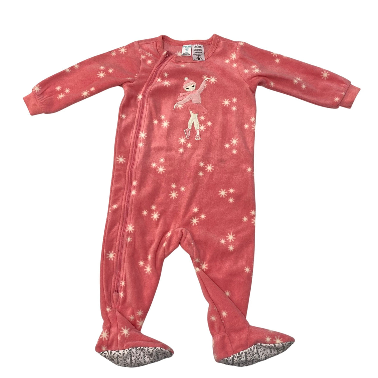 Pekkle Girl's Fleece Sleepsuit - Ice Dancer - 12 Months SIZE - 1
