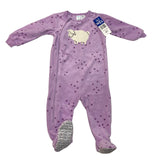 Pekkle Girl's Fleece Sleepsuit - Purple Sheep - 12 Months SIZE - 1