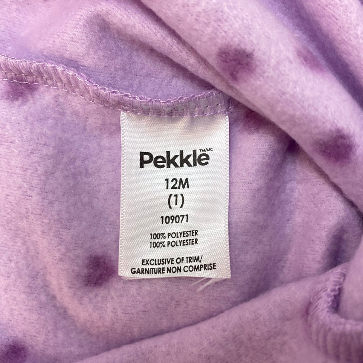 Pekkle Girl's Fleece Sleepsuit - Purple Sheep - 12 Months SIZE - 1