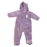 Pekkle Girl's Fluffy Sleepsuit - Purple Kitty - 12 Months SIZE - 1