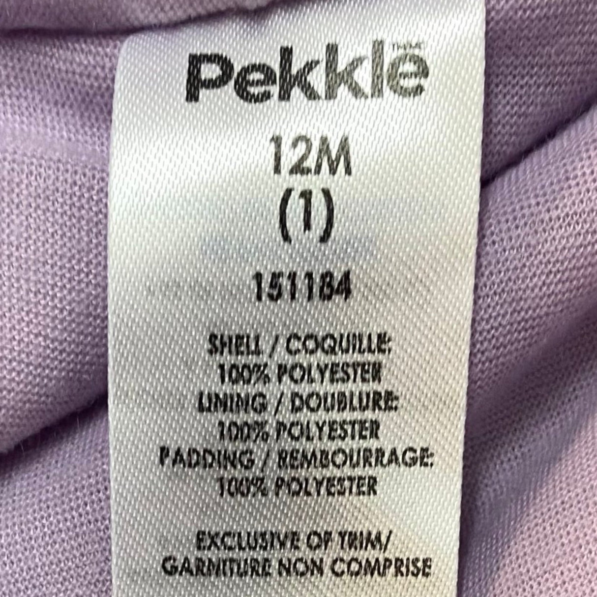 Pekkle Girl's Fluffy Sleepsuit - Purple Kitty - 12 Months SIZE - 1