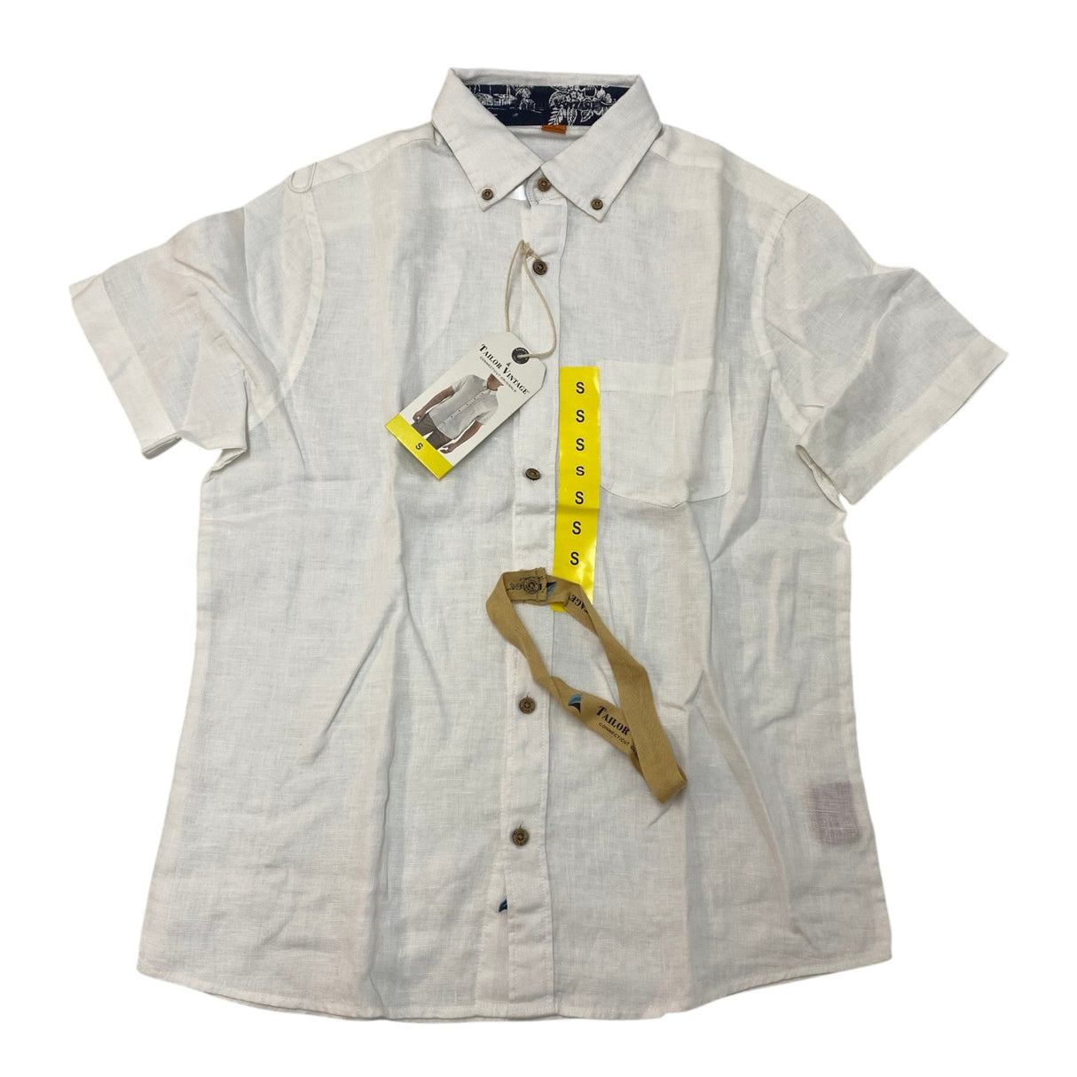Tailor Vintage Men's Linen Button Up Shirt SIZE - Small