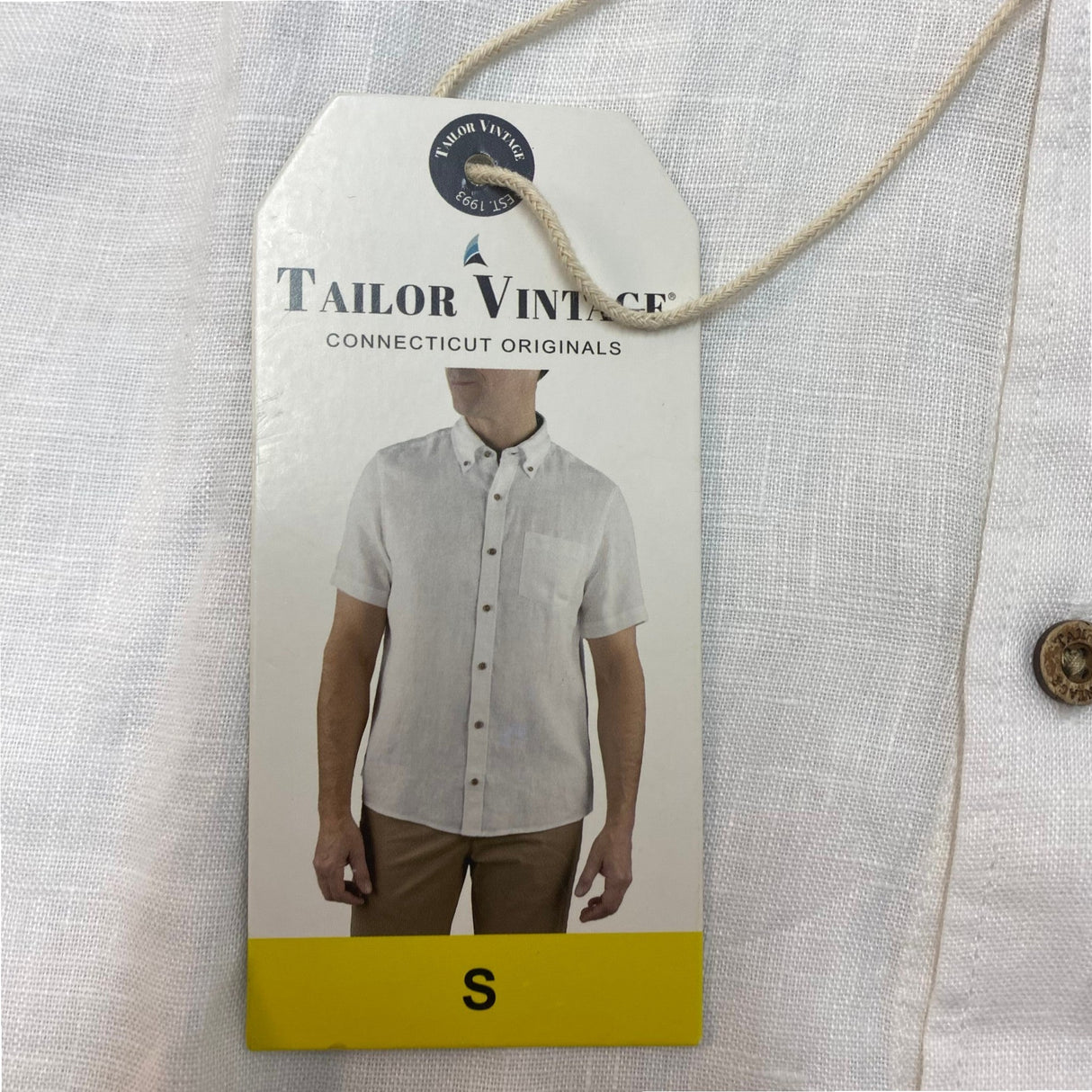 Tailor Vintage Men's Linen Button Up Shirt SIZE - Small