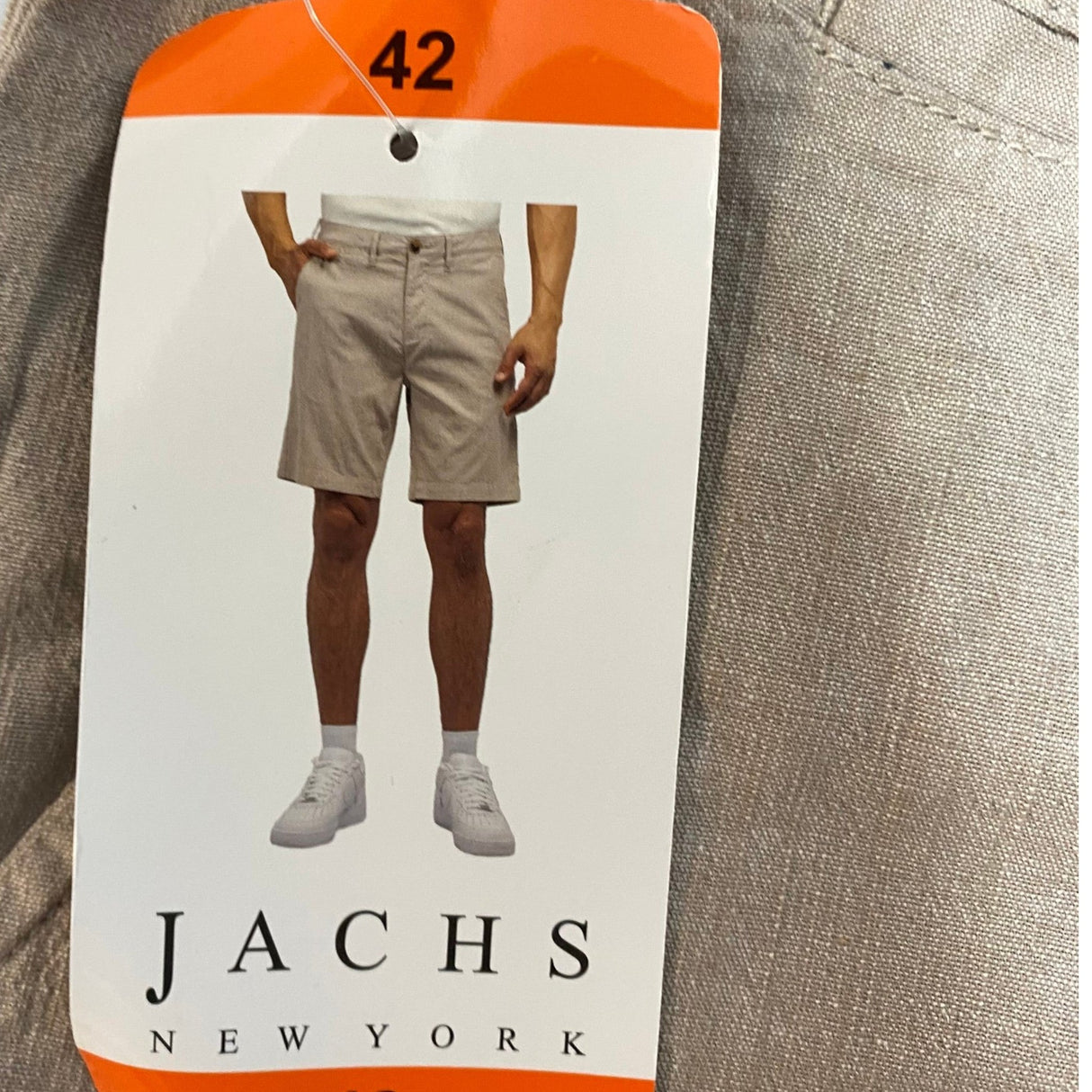 Jachs Men's Chambray Shorts - Stone SIZE - 42