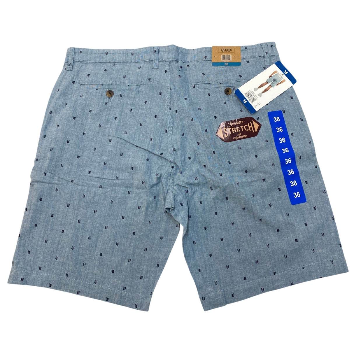 Jachs Men's Patterned Chambray Shorts SIZE - 36