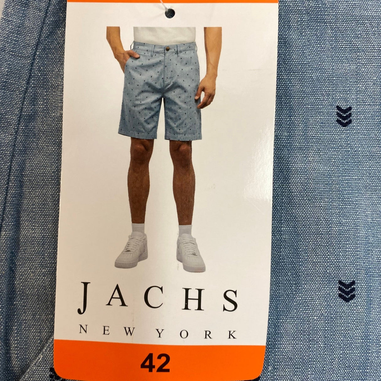 Jachs Men's Patterned Chambray Shorts SIZE - 42