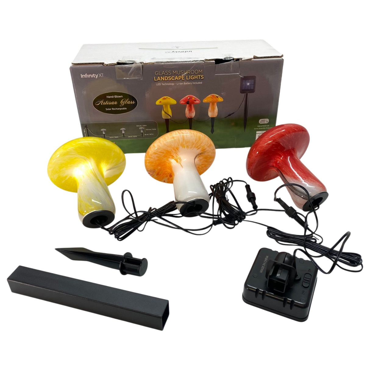Infinity 3x Glass Mushroom Solar Lights