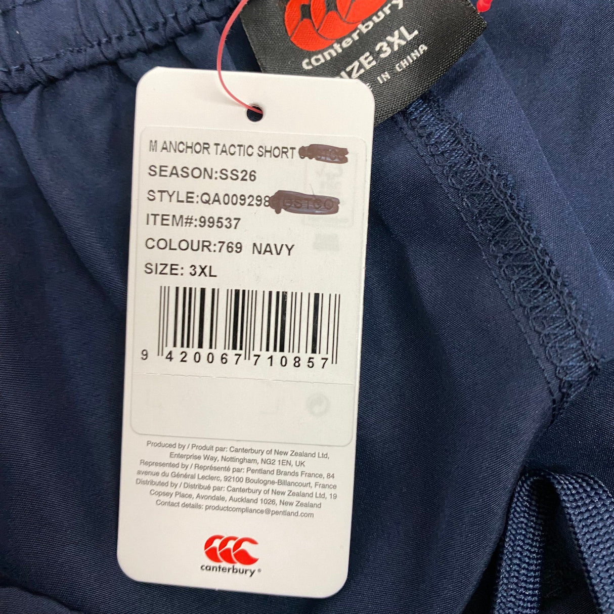 Canterbury Men's Anchor Tactic Short SIZE - XXXL