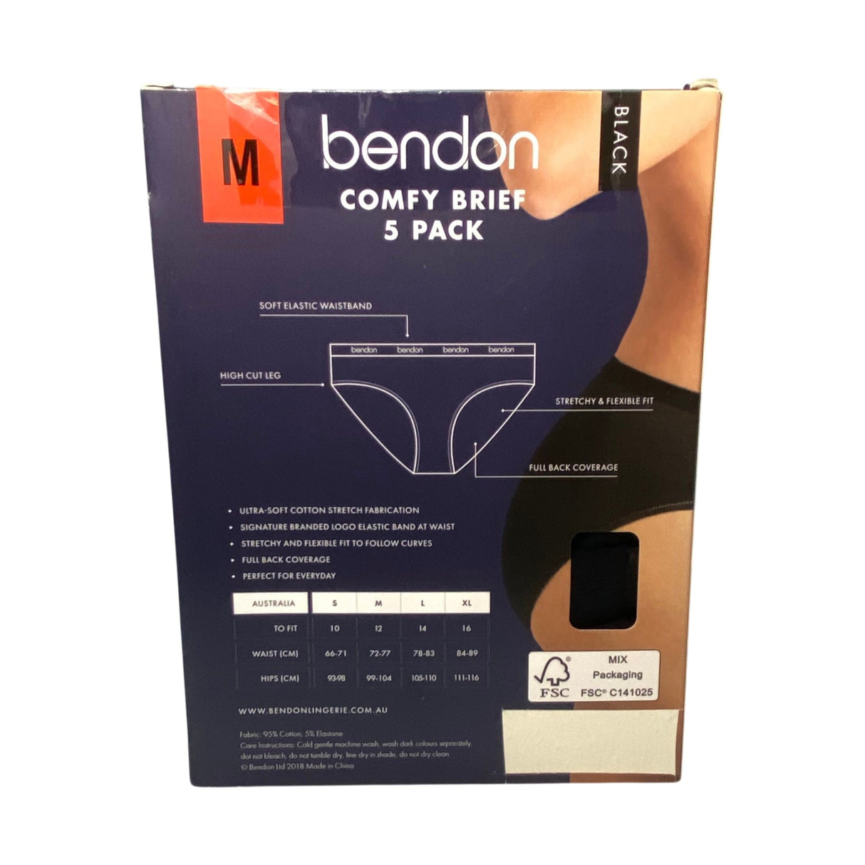 Bendon Women's 5 Pack Comfy Brief SIZE - Medium