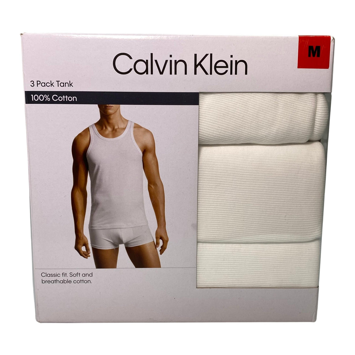 Calvin Klein 3x Men's Tank Tops - White SIZE - Medium